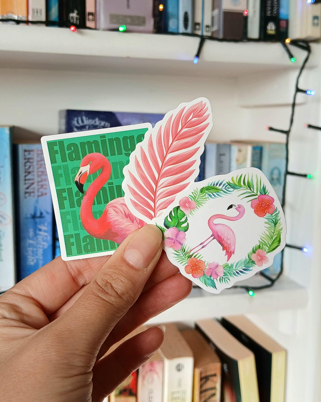 20 Pink Flamingo Stickers: Tropical Beach Scrapbook and Kindle Decals ...