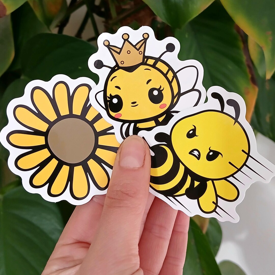 20 Honey Bee Stickers: Waterproof Floral Insect Decals. Laptop and ...