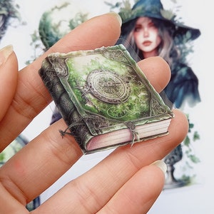 May include: A green and brown book with a compass design on the cover. The book is surrounded by a clear plastic sheet.