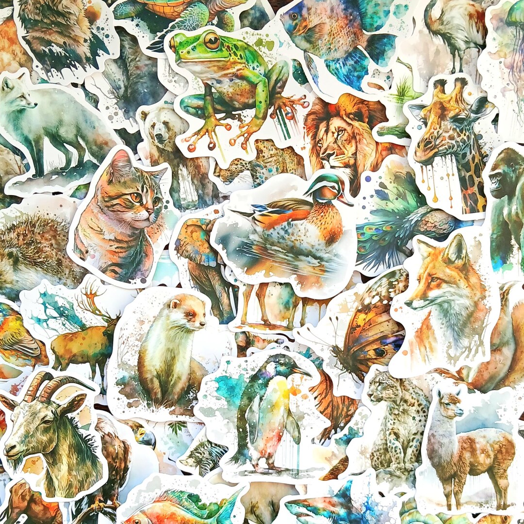 20 Wildlife Animal Stickers: Scrapbooking, Journaling, and Laptop ...