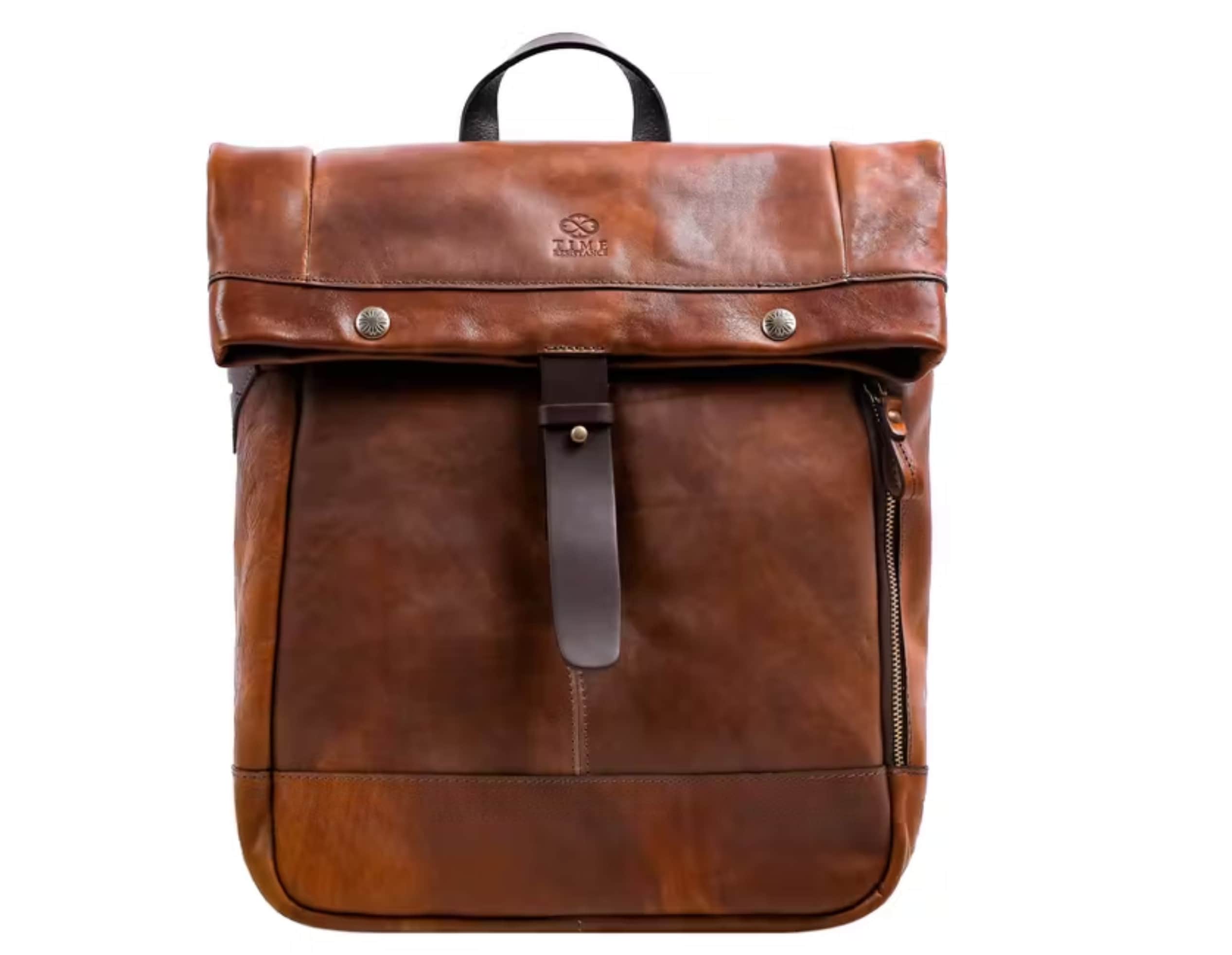 Full Grain Leather Rolltop Backpack FREE Leather Care Cream Etsy