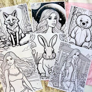 25 páginas para colorir de modelos de meninas muito fofas, livro para colorir de lindas bonecas