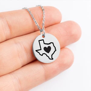 Texas-Münzen-Anhänger Texas State-Halskette mit Herz