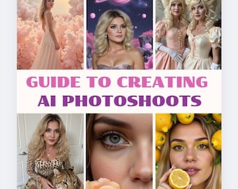 AI Photoshoot Guide | 12 Pages + 30 Bonus Prompts | Tutorial How to Create Realistic AI Portraits custom digital portrait session