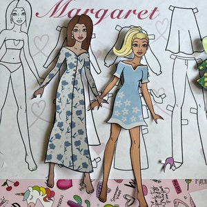 6 Printable Paper Doll Dress up With Clothes - Digital PDF, Dress up ...