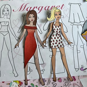 6 Printable Paper Doll Dress up With Clothes - Digital PDF, Dress up ...