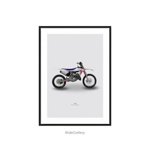 YAMAHA YZ 125 50th anniversary - Motorcycle Wall Deco Motor Line Art For Motorcyclist Motorcycle Digital Motorsports Digital Motorbike Print