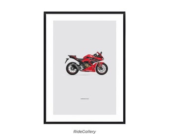 Honda CBR500R 2022 - Motorrad Wanddeko Motor Line Art für einen Motorradfahrer Motorrad Digital Motorsport Digitale Motorraddrucke