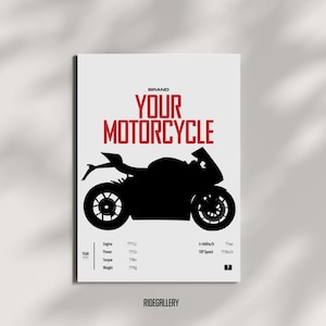PERSONALISED Custom MOTORBIKE Detail POSTER Digital - Custom Motorcycle Deco Motor Line Art For Motorcyclist Digital Motorsports Prints