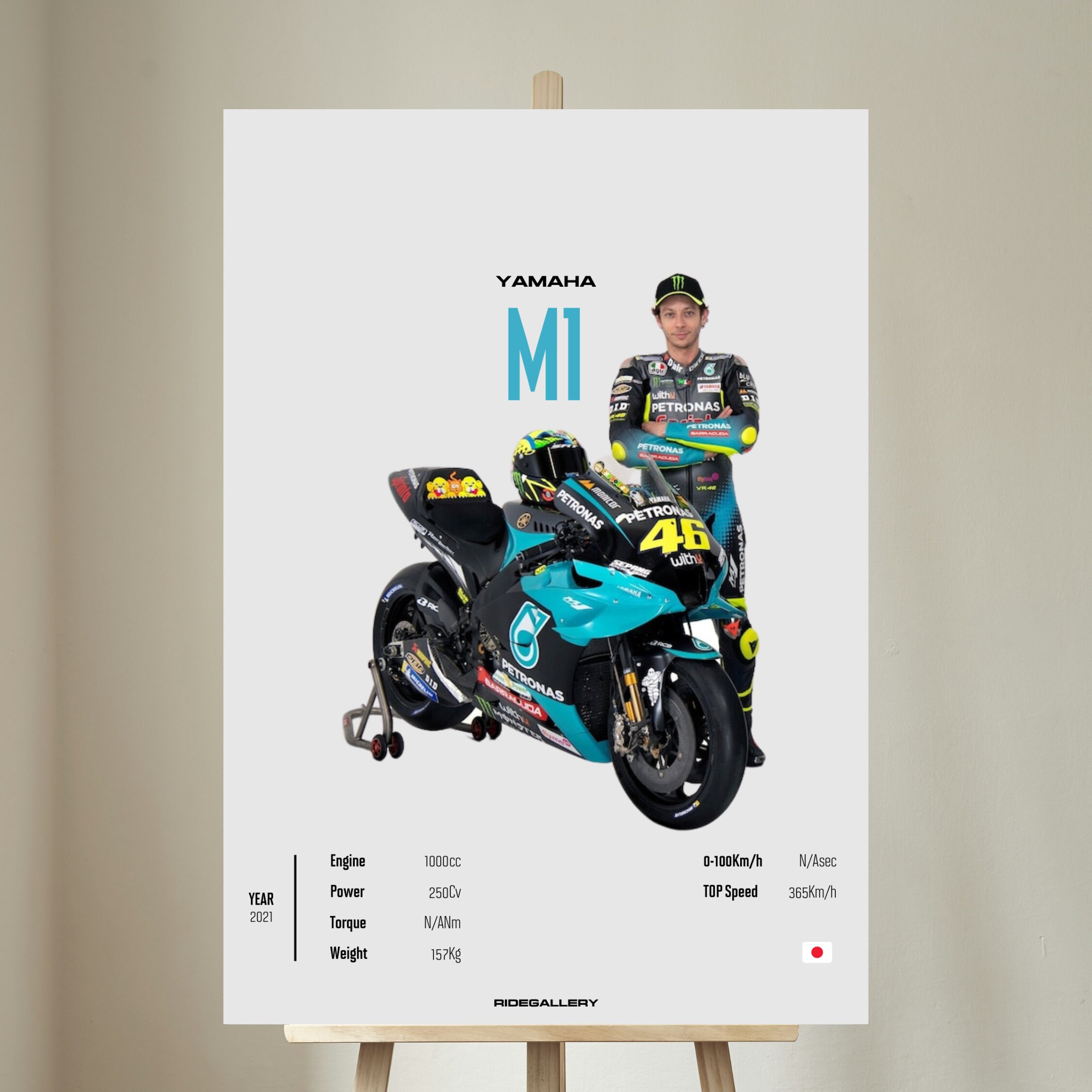 YAMAHA Valentino ROSSI 46 PRINT Wall Art – Digital Motorbike Wall