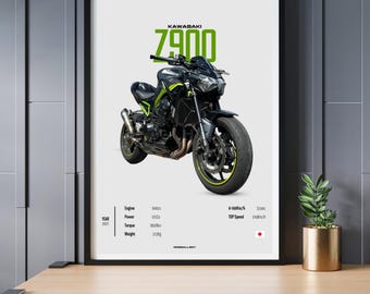KAWASAKI Z 900 [green] 2021 - Motorcycle Japanese Poster Wall Art