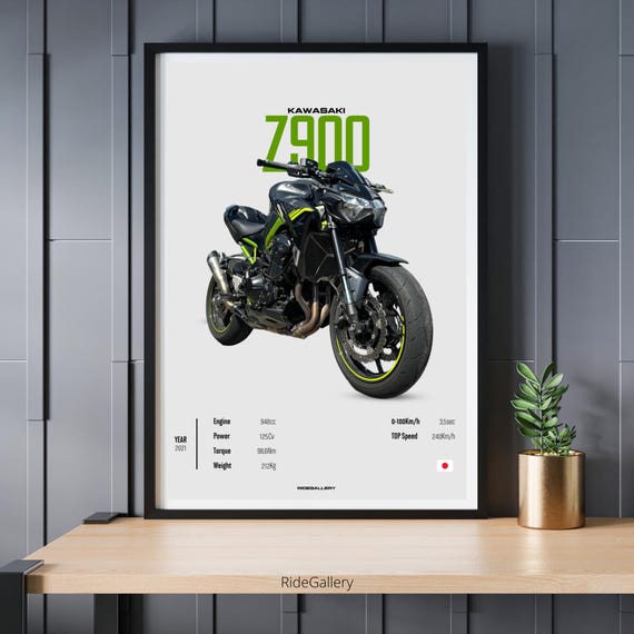 KAWASAKI Z 900 [green] 2021 - Motorcycle Japanese Poster Wall Art