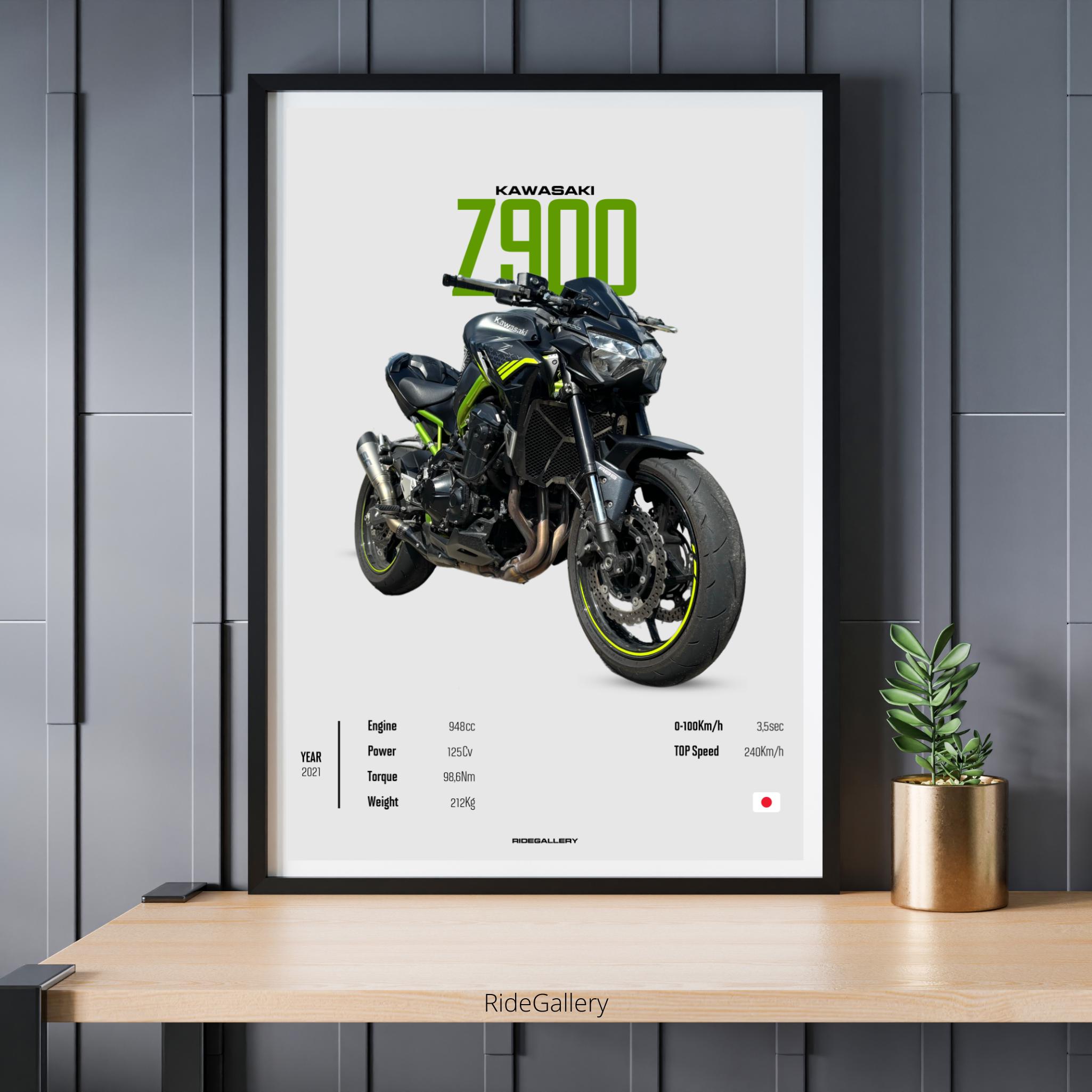 KAWASAKI Z 900 [green] 2021 - Motorcycle Japanese Poster Wall Art
