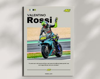 YAMAHA Valentino ROSSI 46 PRINT Wall Art Digital Motorbike Wall Decor Line Art For A Motorcyclist Vr Vr46 The Doctor ValeYellow ValeYellow46
