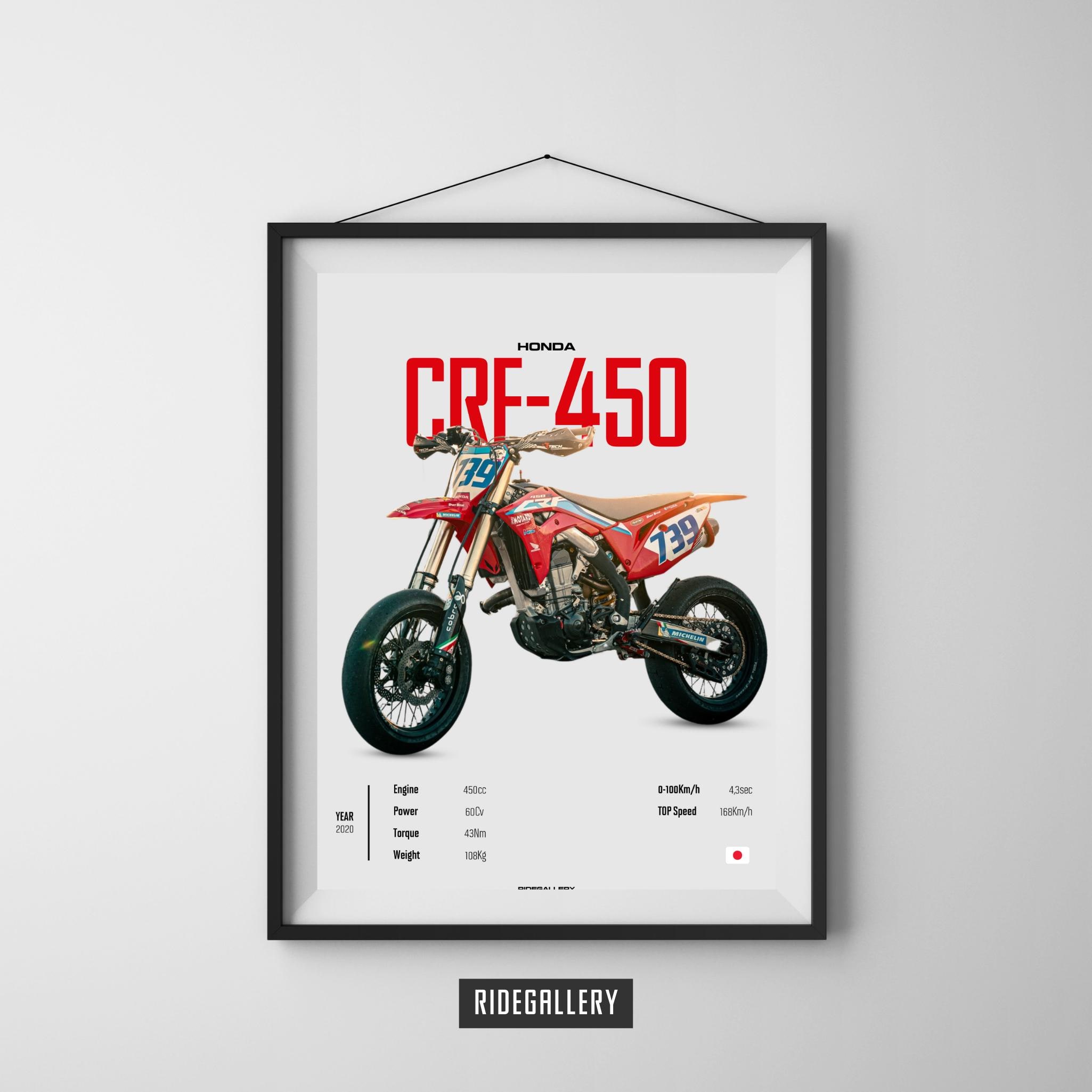 Honda CRF 450 2020 - Motorcycle Wall Deco Motor Line Art for A