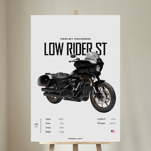 Harley Davidson Low Rider ST - Motorcycle Wall Deco Motor Line Art For A Motorcyclist Motorcycle Digital Motorsports Digital
