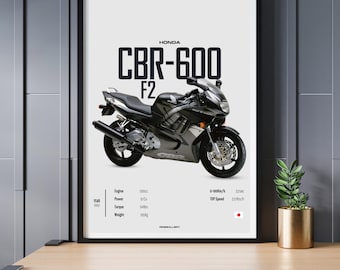 Honda CBR 600 F2 1992 - Motorcycle Wall Deco Motor Line Art for A