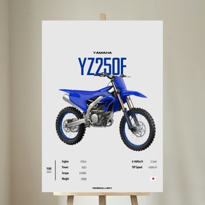 YAMAHA YZ 250 F 2023 - Motorcycle Wall Deco Motor Line Art For A Motorcyclist Motorcycle Digital Motorsports Digital Motorbike Prints