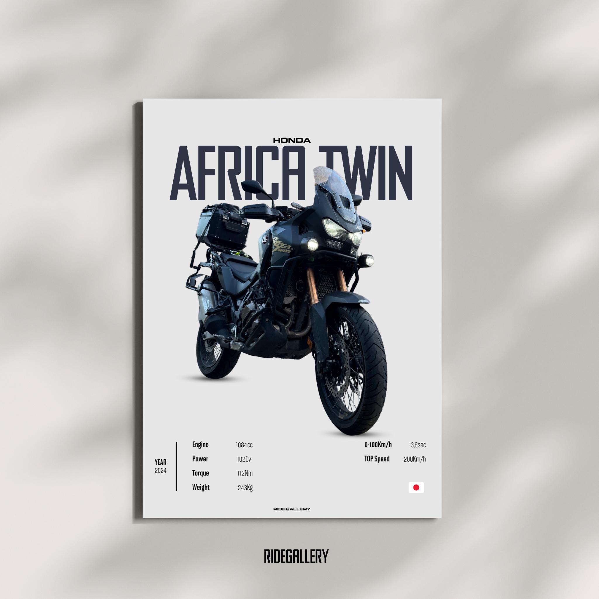 Honda Africa Twin 1100 2024 - Motorcycle Wall Deco Motor Line Art