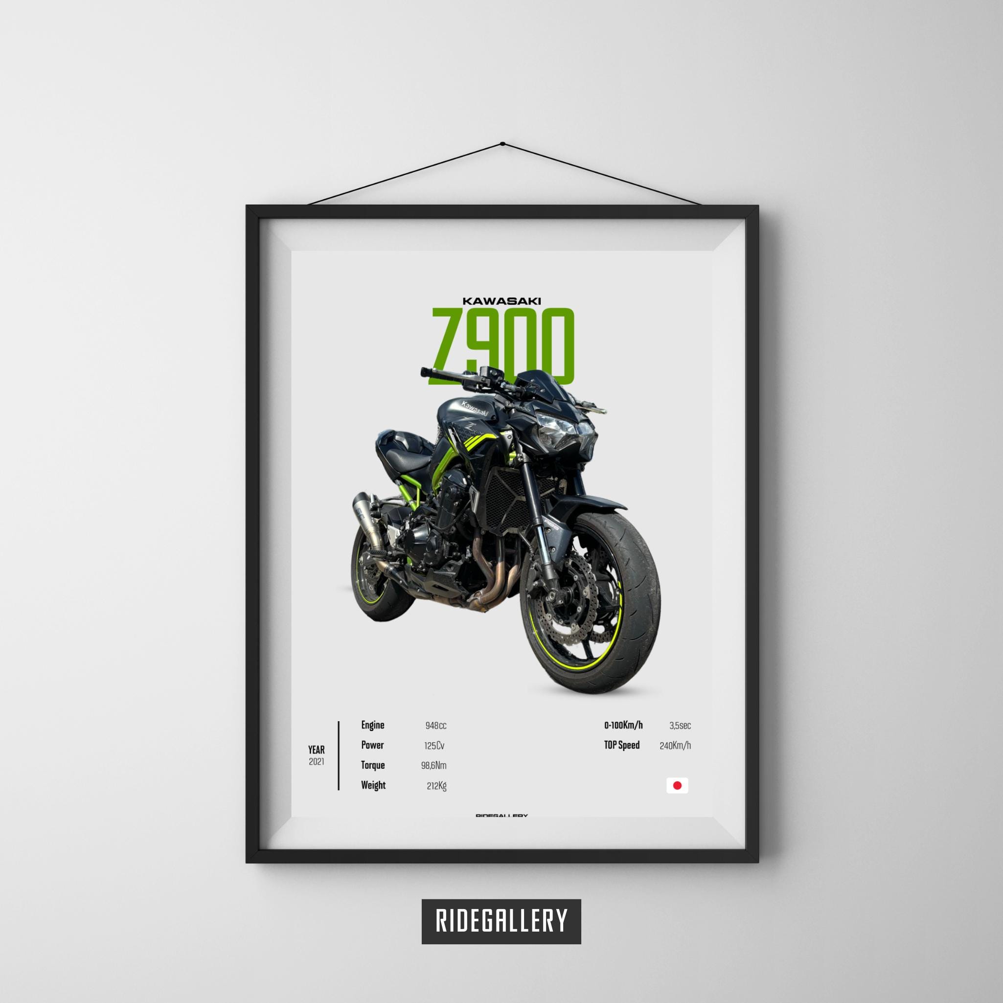 KAWASAKI Z 900 [green] 2021 - Motorcycle Japanese Poster Wall Art