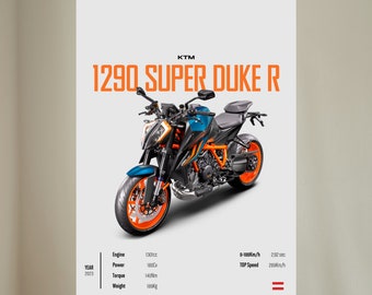 KTM 1290 Super DUKE R EVO 2023 - Motorcycle Wall Deco Motor Line Art For A Motorcyclist Motorcycle Digital Motorsports Digital