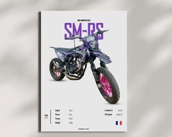 SHERCO SM Rs MOTARD 2023 - Motorcycle Wall Deco Motor Line Art For A Motorcyclist Digital Motorsports Digital Motorbike Prints gift bikers