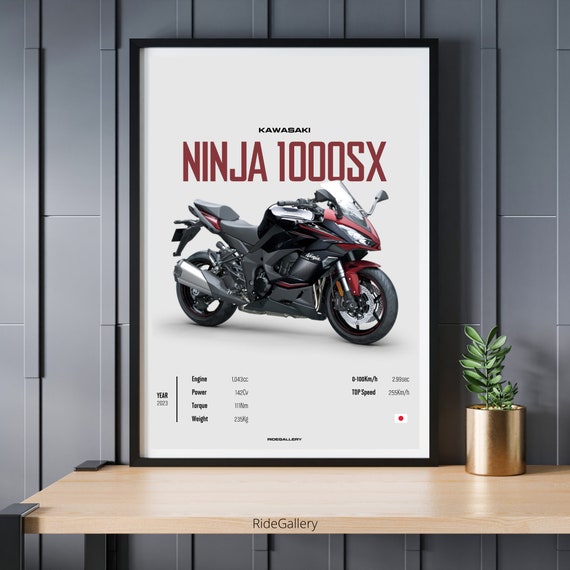 KAWASAKI Ninja 1000 SX 2023 - Motorcycle Japanese Poster Wall Art