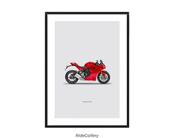 DUCATI SuperSport 950 S - Motorrad POSTER Wandkunst Digitaler Download Wanddekoration Motor Line Art Perfektes Geschenk für einen Motorradfahrer