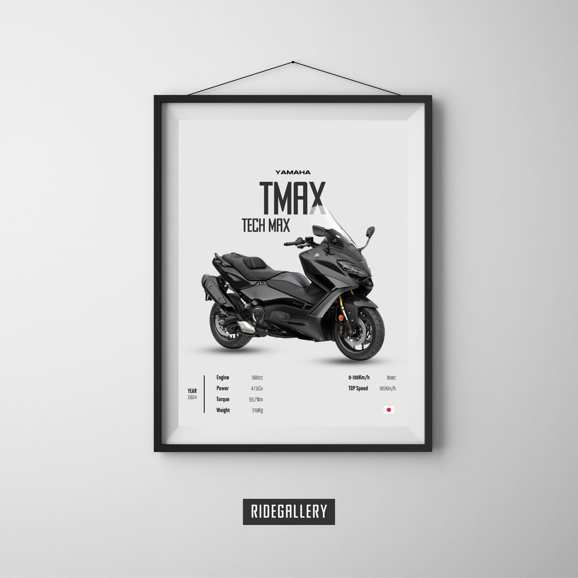 Yamaha Tmax Tech Max 2024 Motorcycle Wall Deco Motor Line Art for A