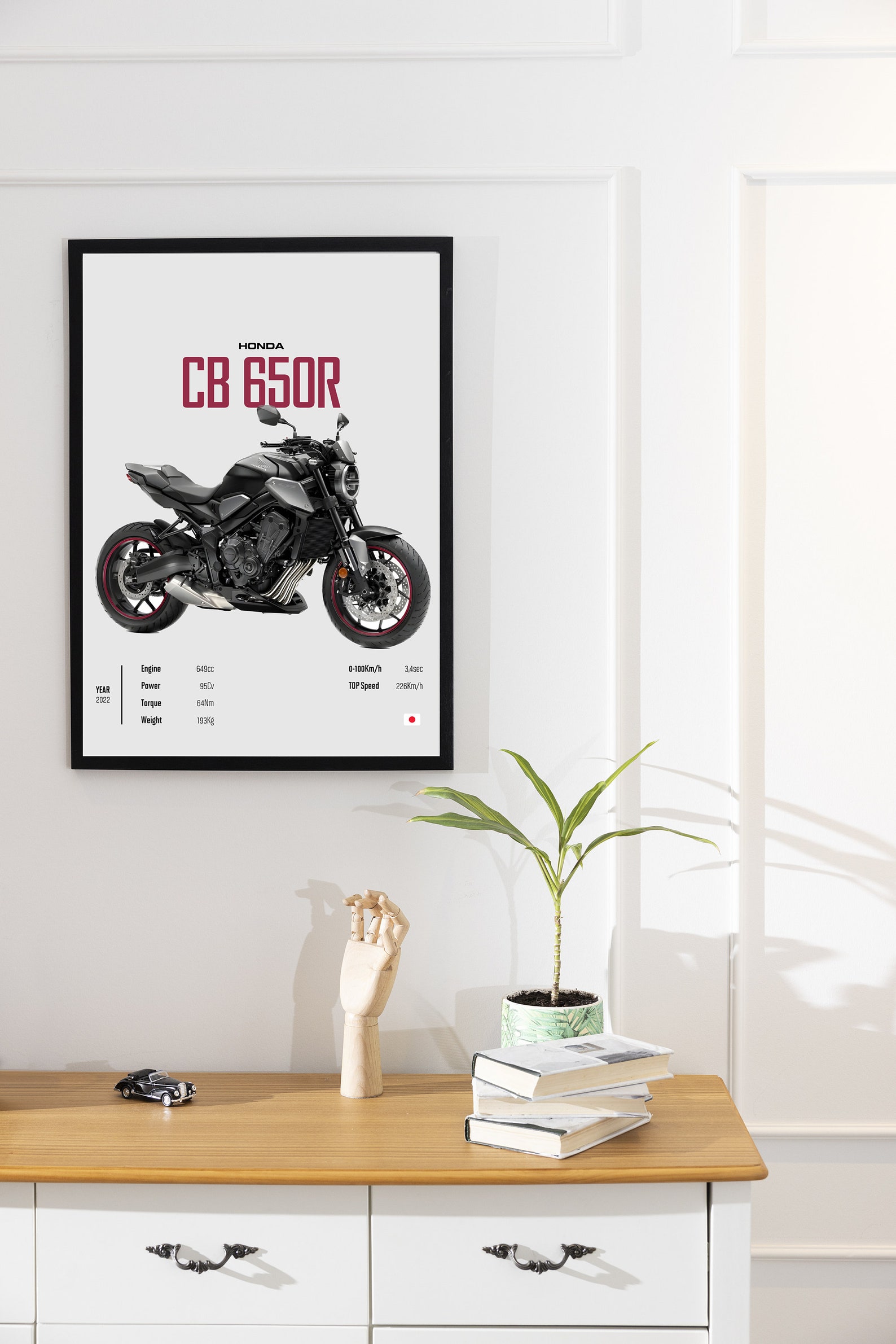 Honda CB1000R 2023 Black Edton Motorcycle Wall Deco Motor Art for A