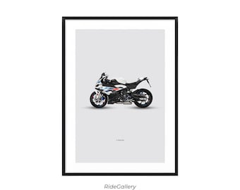 BMW S 1000 RR -MOTORBIKE Wall Poster Digital Download Perfect Gift For Motorcycle Enthusiasts Wall Deco Motor Line Art