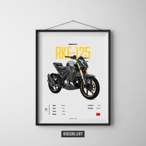 KEEWAY RKF 125 2024 - Motorcycle Wall Deco Motor Line Art for A ...