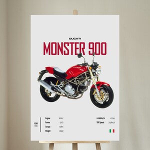 DUCATI Monster 900 1998 - Motorcycle POSTER Wall Art Digital Download Wall Decor Motor Line Art Perfect Gift For A Motorcyclist
