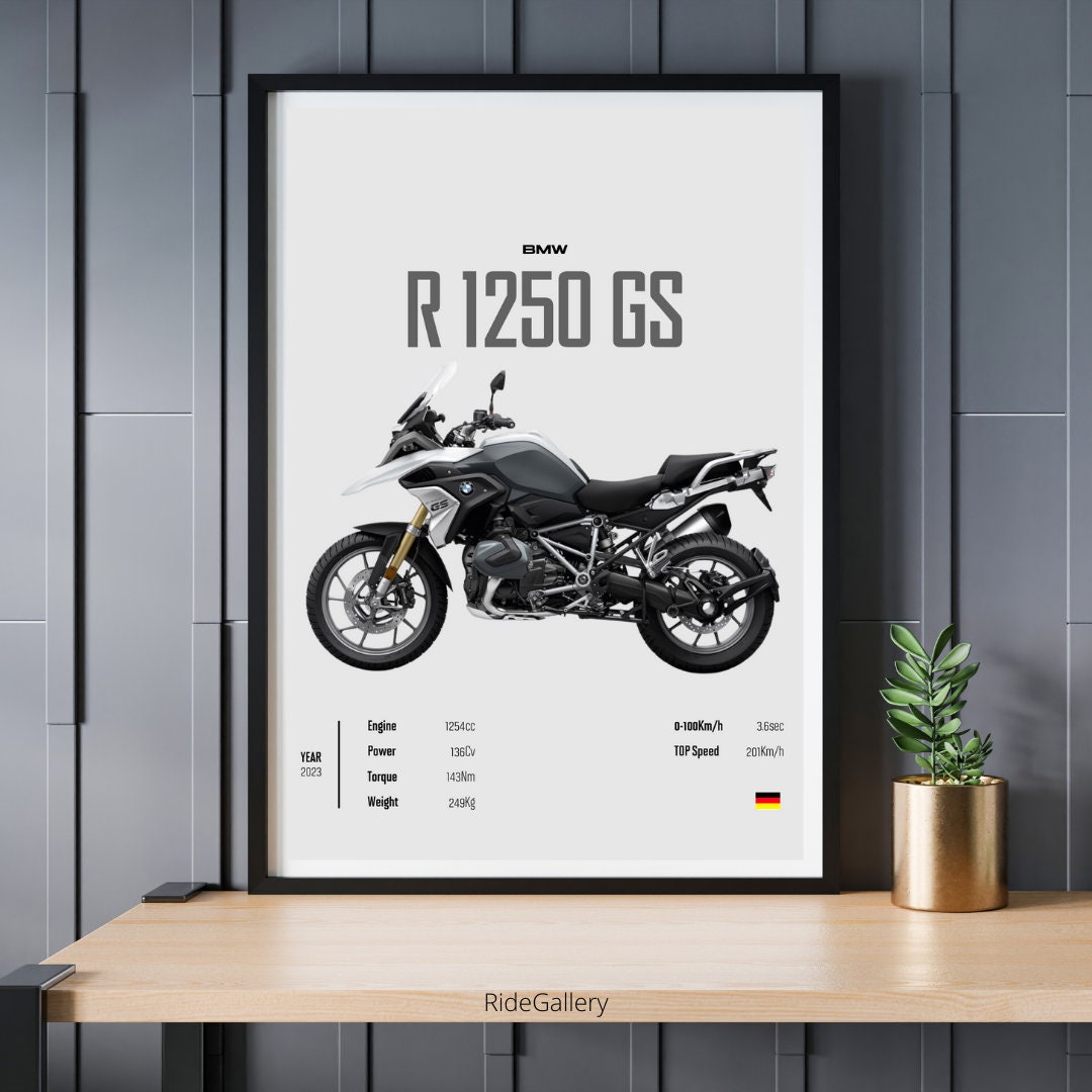 BMW R 1250 GS 2023 -MOTORBIKE Wall Poster Digital Download Perfect Gift ...