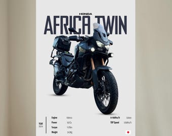 Honda Africa Twin 1100 2024 - Motorcycle Wall Deco Motor Line Art