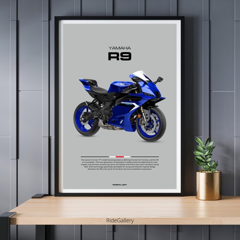 YAMAHA R9 2025 [blue] - Motorcycle Wall Deco Motor Line Art for A ...