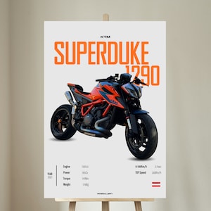 KTM 1290 SUPER DUKE 2021 - Motorcycle Wall Deco Motor Line Art For A Motorcyclist Motorcycle Digital Motorsports Digital