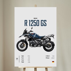 BMW R 1250 GS 2023 - MOTORBIKE Wall Poster Digital Download Perfect Gift For Motorcycle Enthusiasts Wall Deco Motor Line Art