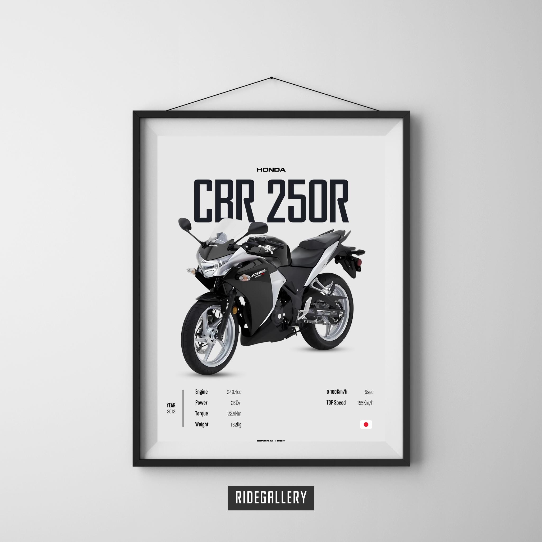 Honda CBR 250 R Fireblade 2012 [black] - Motorcycle Wall Deco