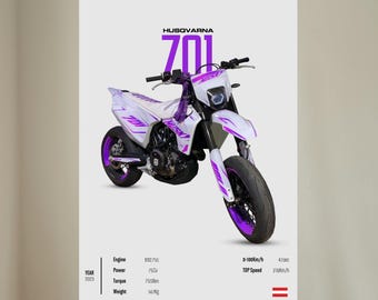 Husqvarna 701 2023 MOTARD - Motorcycle Wall Deco Motor Line Art