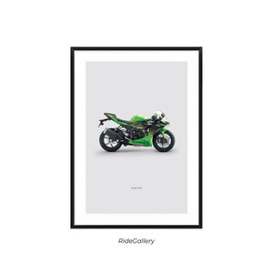 KAWASAKI Ninja ZX-6R - Motorcycle Japanese Poster Wall Art Wall Décor Tokyo Motor Line Art Gift For Sport Bike Lovers