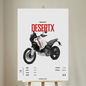DUCATI DesertX - Motorcycle POSTER Wall Art Digital Download Wall Decor Motor Line Art Perfect Gift For A Motorcyclist