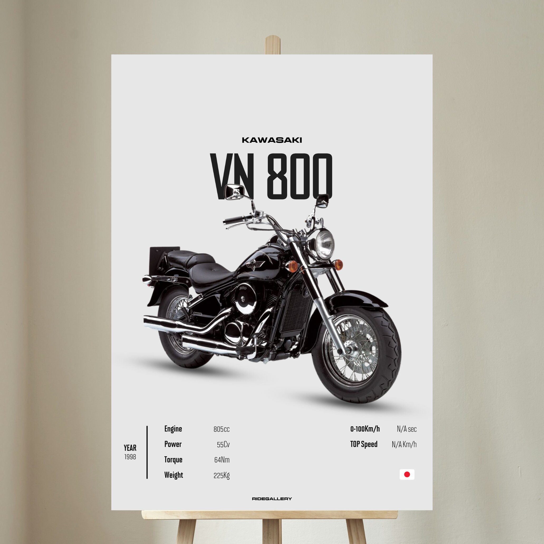Kawasaki VULCAN VN 800 1998 - MOTORCYCLE Japanese Poster Wall Art
