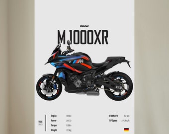 BMW M 1000 XR 2023 -MOTORBIKE Wall Poster Digital Download Perfect Gift For Motorcycle Enthusiasts Wall Deco Motor Line Art