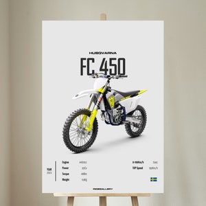 Husqvarna Fc 450 2023 - Motorcycle Wall Deco Motor Line Art For A Motorcyclist Motorcycle Digital Motorsports Digital Motorbike Prints
