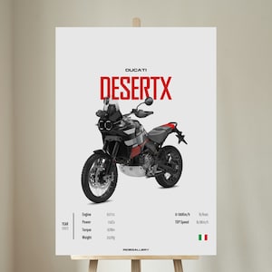 DUCATI Desert X - Motorcycle POSTER Wall Art Digital Download Wall Decor Motor Line Art Perfect Gift For A Motorcyclist