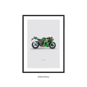 KAWASAKI Ninja ZX-10R - Motorcycle Japanese Poster Wall Art Wall Décor Tokyo Motor Line Art Gift For Sport Bike Lovers