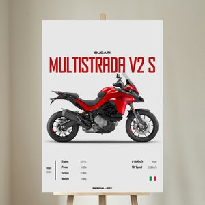 DUCATI Multistrada V2 S 2023 - Motorcycle Wall Deco Motor Art For A Motorcyclist Motorcycle Digital Motorsports Digital Motorbike Prints