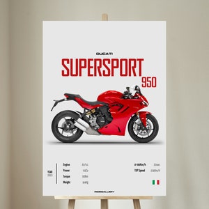 DUCATI SuperSport 950 - PÔSTER de motocicleta Arte de parede Download digital Decoração de parede Linha de motor Presente perfeito para um motociclista