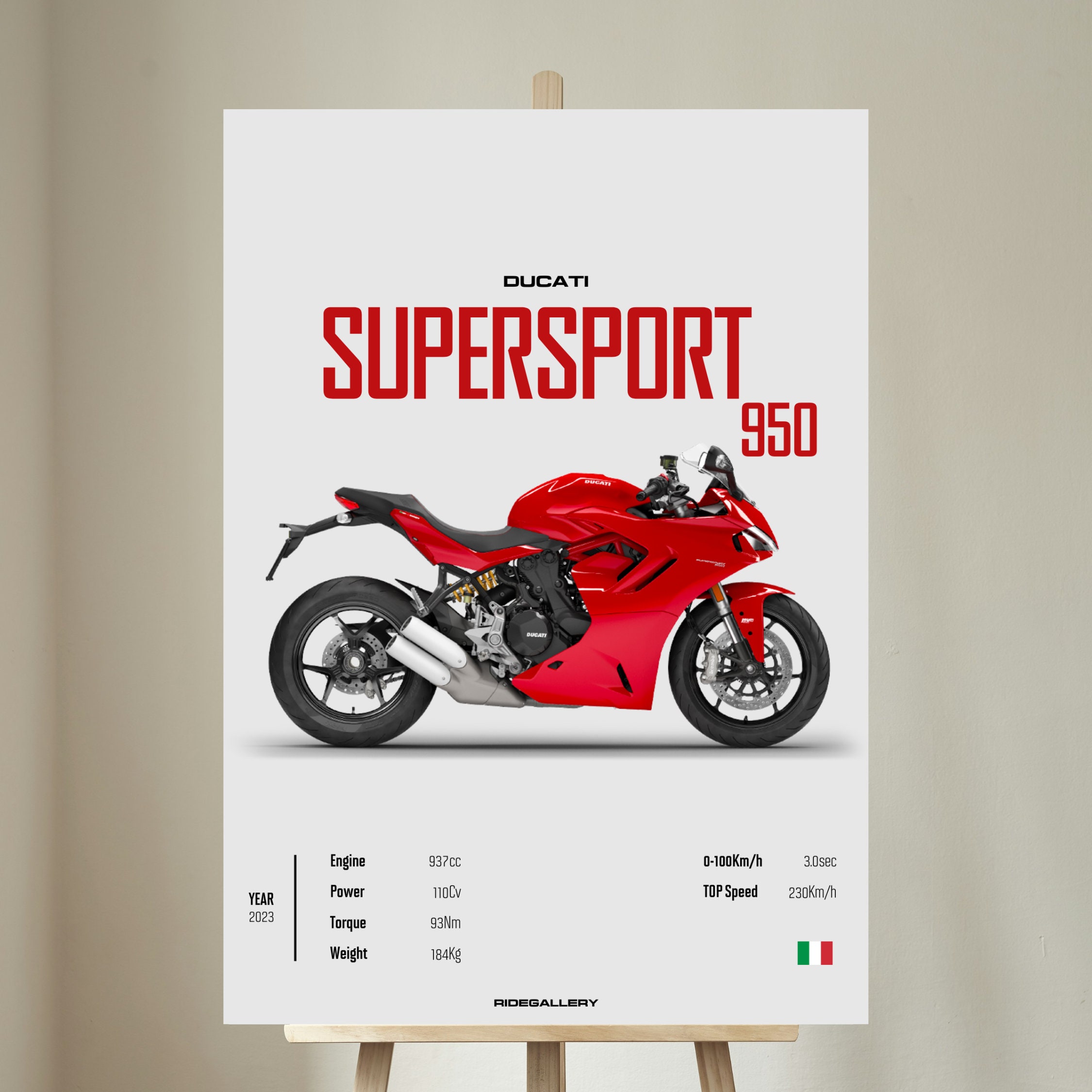 DUCATI Supersport 950 - Motorcycle POSTER Wall Art Digital
